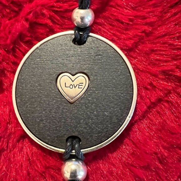 Brighton ANAHITA Silver Scroll Disc Double Black Cord Bracelet (Retired) - Picture 3 of 6